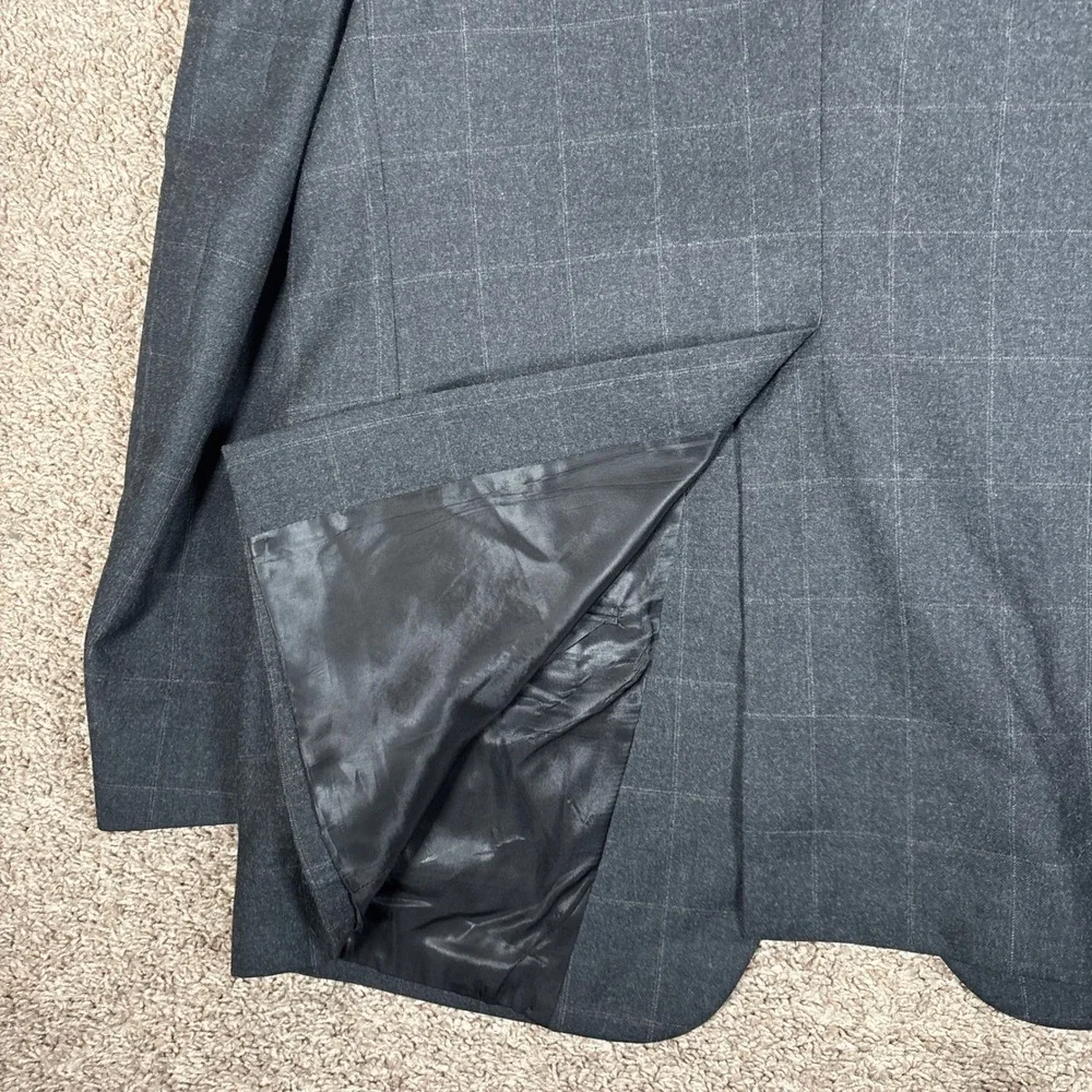 Vintage Burberrys Mens Wool Blazer Grey Windowpane Sport Coat 42R